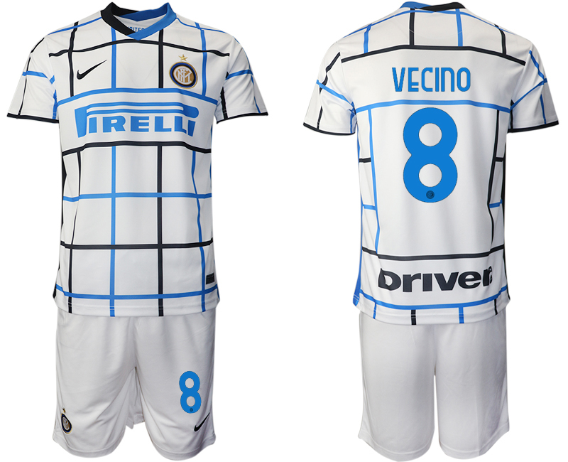 Men 2020-2021 club Inter milan away #8 white Soccer Jerseys->inter milan jersey->Soccer Club Jersey